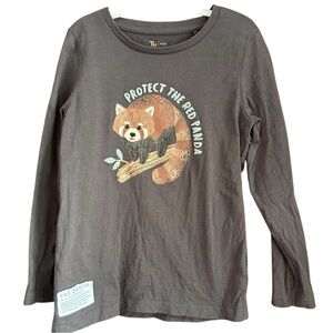 Tu size 5-6 red panda charcoal grey top